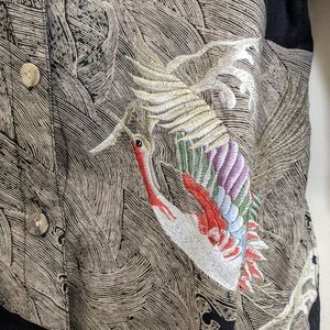 Vintage Citron Linen Asian inspired Tunic Blouse Small